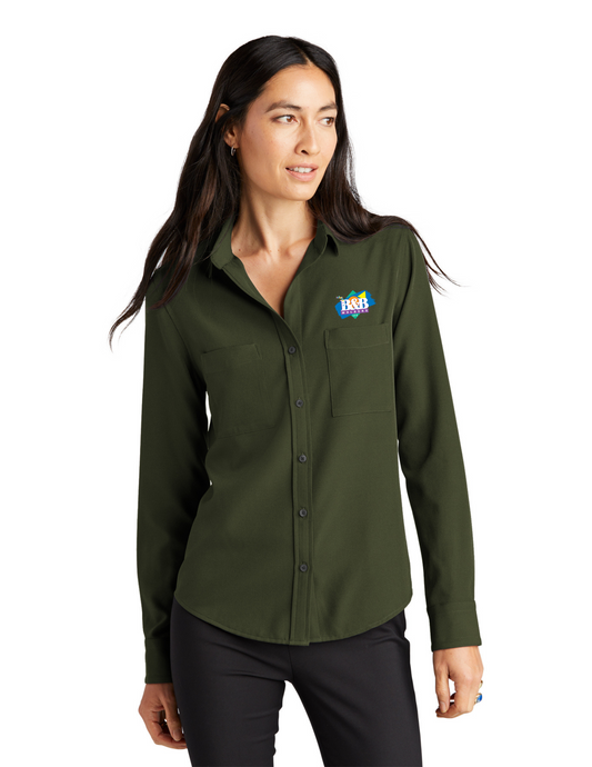 Mercer+Mettle® Women's Stretch Crepe Long Sleeve Camp Blouse