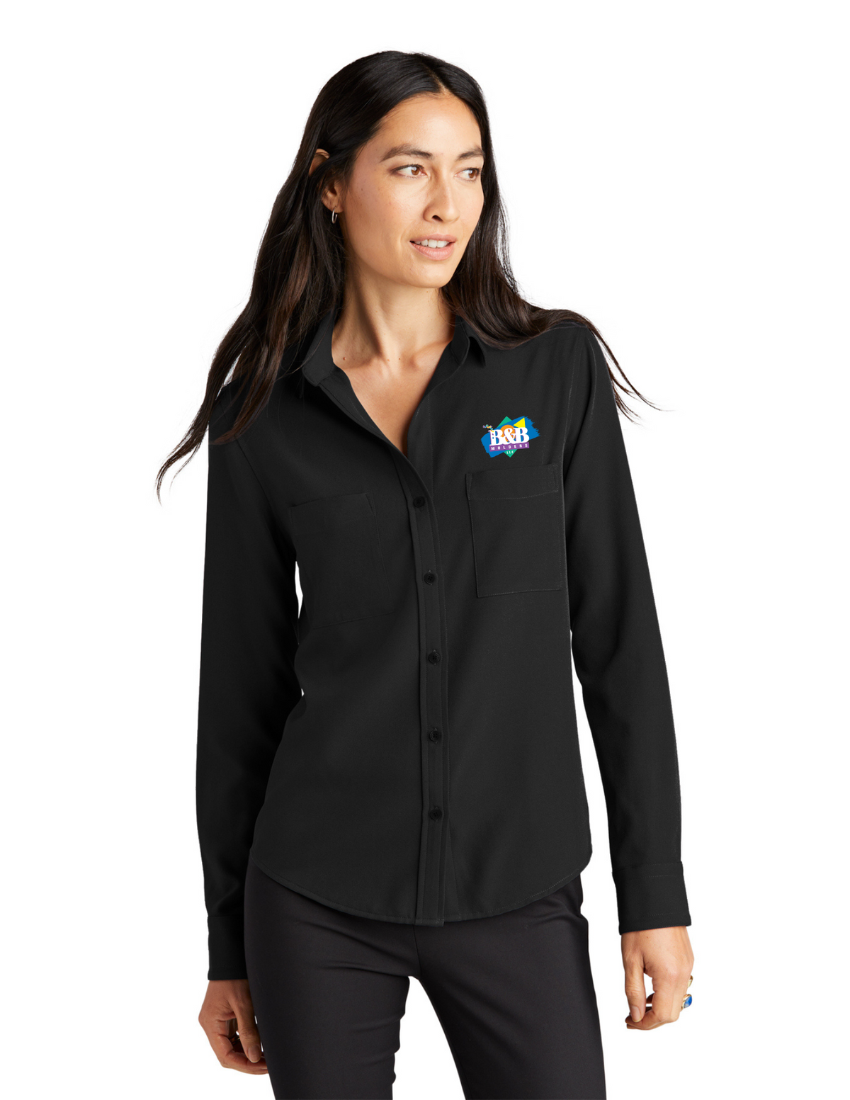 Mercer+Mettle® Women's Stretch Crepe Long Sleeve Camp Blouse