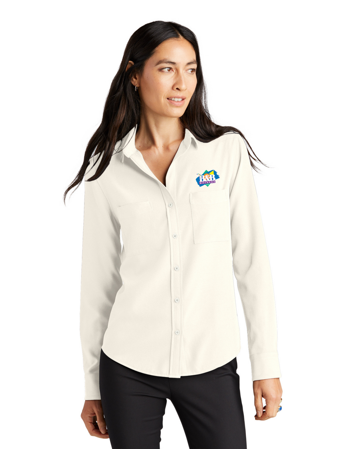 Mercer+Mettle® Women's Stretch Crepe Long Sleeve Camp Blouse