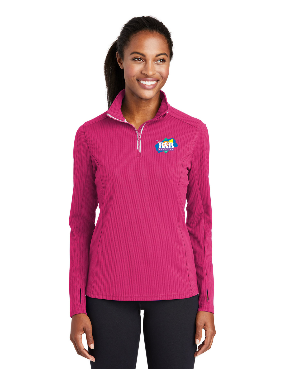 Sport-Tek® Women's Sport-Wick® Textured 1/4-Zip Pullover