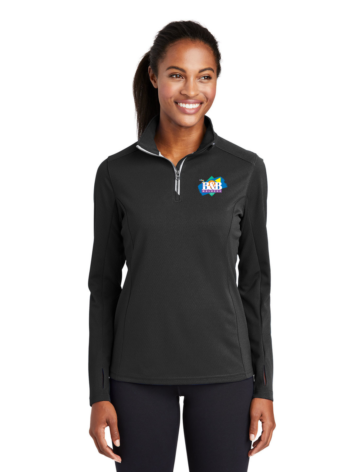Sport-Tek® Women's Sport-Wick® Textured 1/4-Zip Pullover