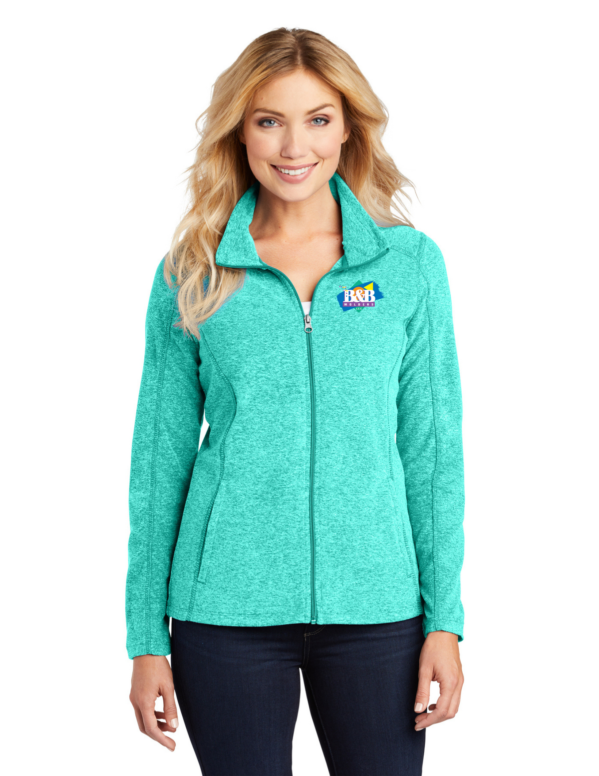 Port Authority® Women's Heather Microfleece Full-Zip Jacket