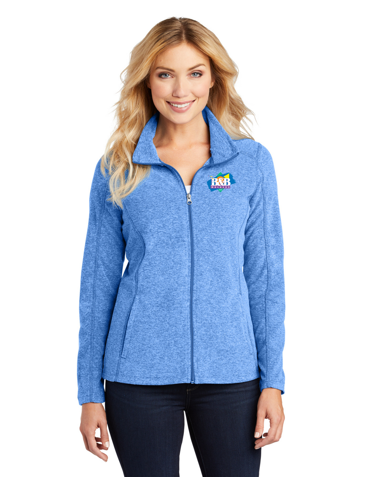 Port Authority® Women's Heather Microfleece Full-Zip Jacket
